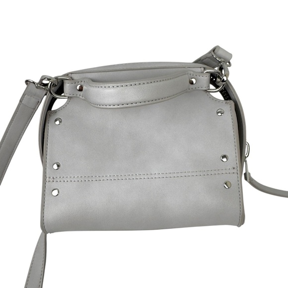 Dream Control Grey Small Crossbody/Handle Purse Studded Faux Leather Vegan - Picture 4 of 16